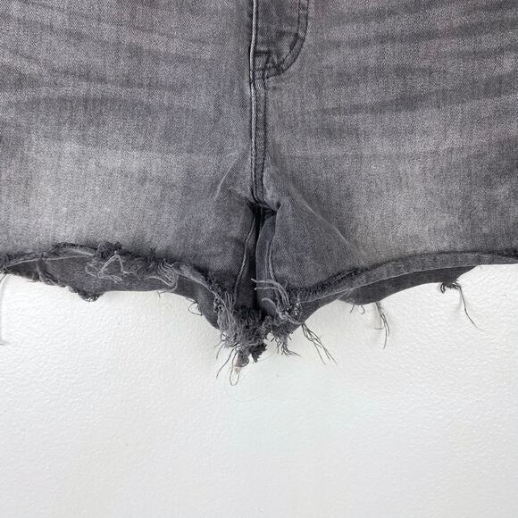 Madewell High Rise Denim Shorts Stretch Fitted Through Hips & Thigh Raw Hem 26 - Picture 4 of 10